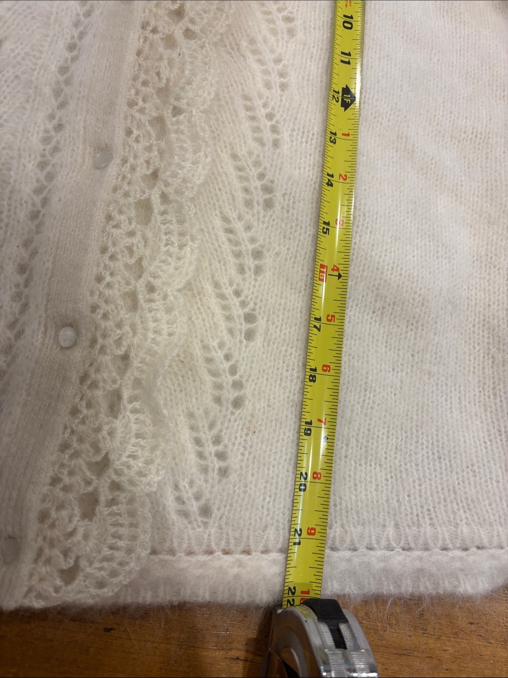 Sezane Ecru Adeline Women's Cardigan Sweater Size S Fuzzy - Picture 11 of 11